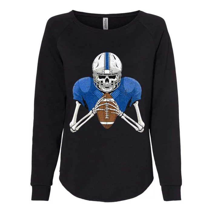 Skeleton Football Halloween Funny Distressed Womens California Wash Sweatshirt