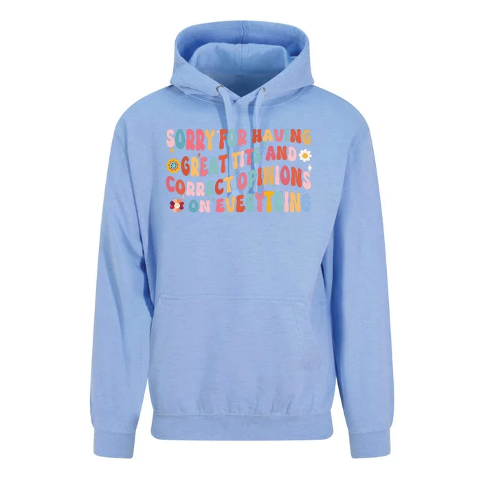 Sorry For Having Great Tits And Correct Opinions On Everything Unisex Surf Hoodie