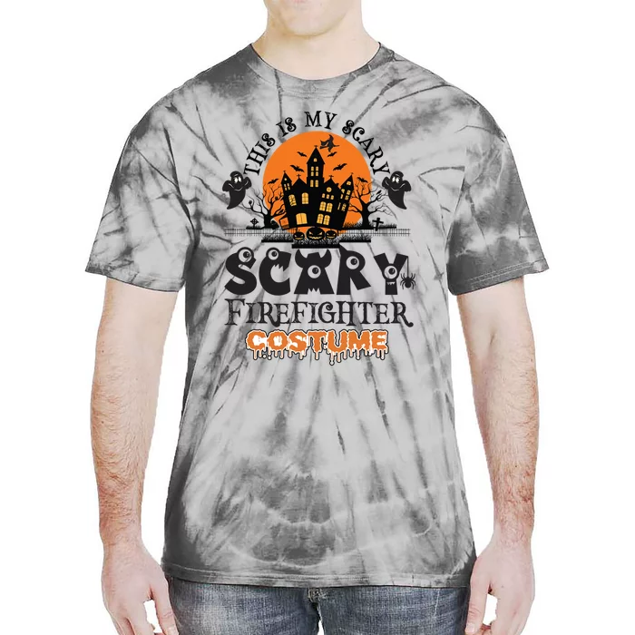 Scary Firefighter Halloween Costume Gift Tie-Dye T-Shirt