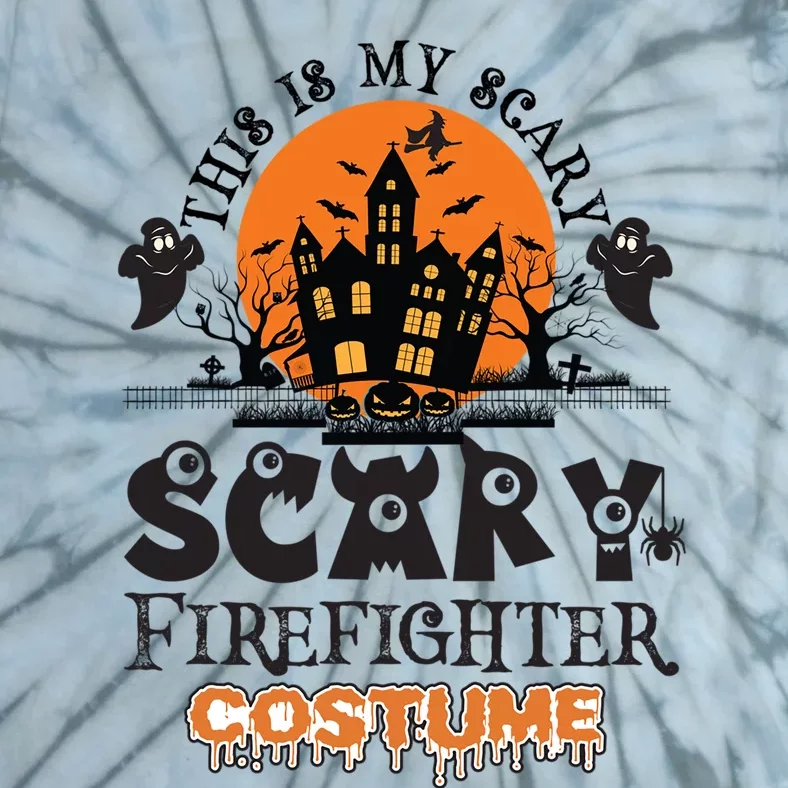 Scary Firefighter Halloween Costume Gift Tie-Dye T-Shirt