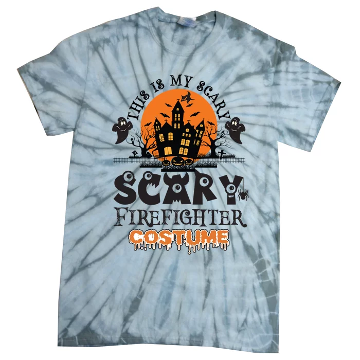 Scary Firefighter Halloween Costume Gift Tie-Dye T-Shirt