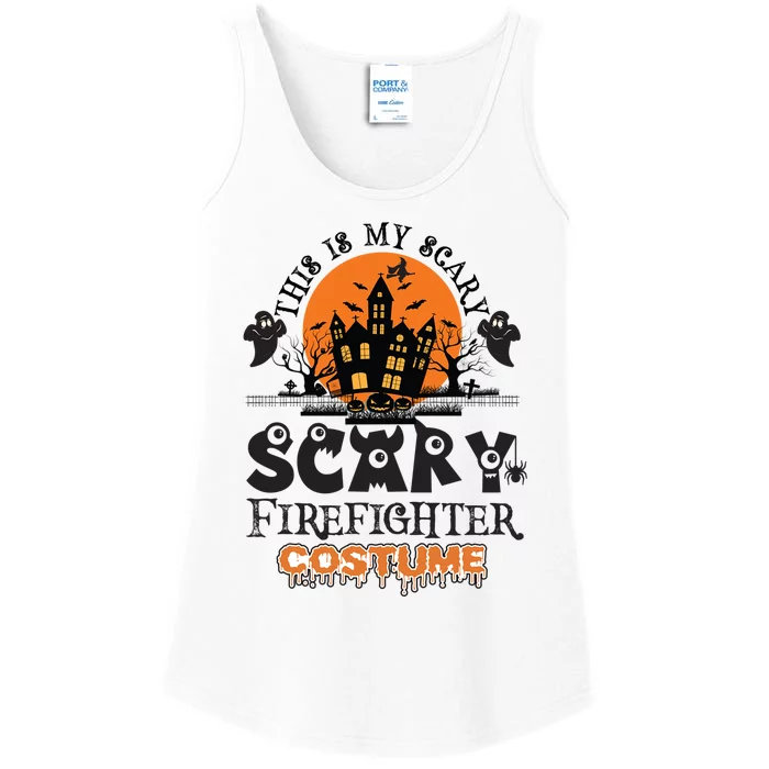 Scary Firefighter Halloween Costume Gift Ladies Essential Tank