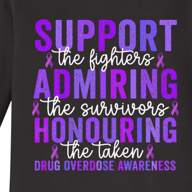 Support Fighters Honouring Taken Drug Overdose Awareness Gift Baby Long Sleeve Bodysuit