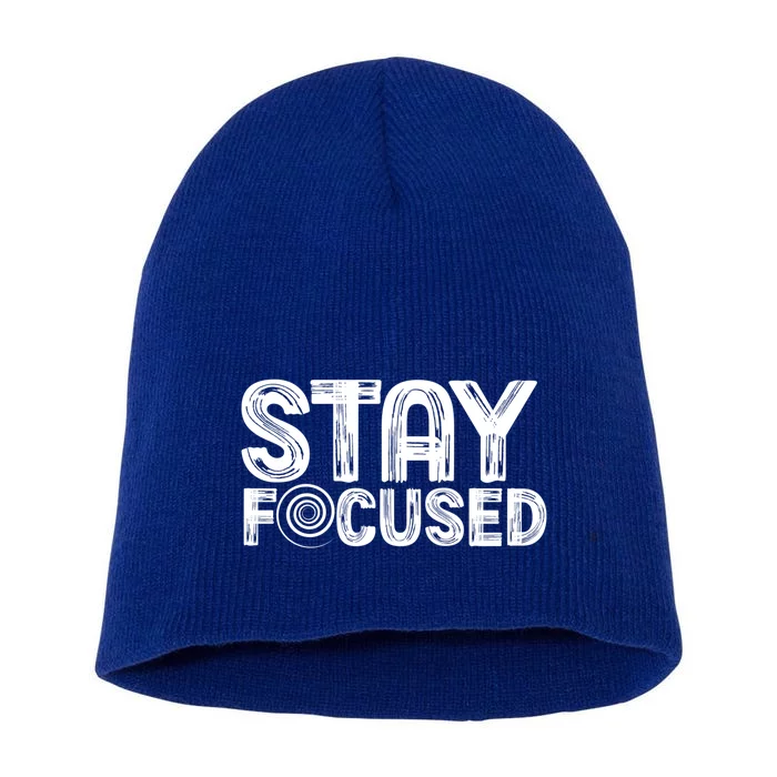 Stay Focused Hypnotic Illusion Hypnosis Gift Short Acrylic Beanie