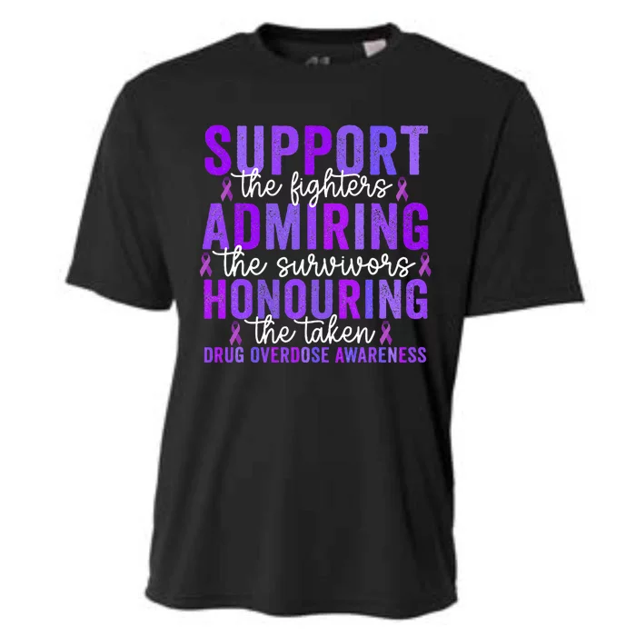 Support Fighters Honouring Taken Drug Overdose Awareness Cooling Performance Crew T-Shirt