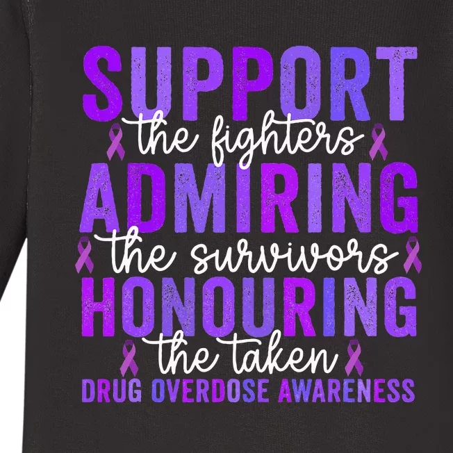 Support Fighters Honouring Taken Drug Overdose Awareness Baby Long Sleeve Bodysuit