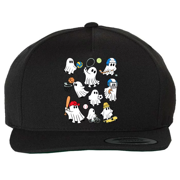 Sports Funny Halloween Collection Of Many Cute Baby Ghosts Gift Wool Snapback Cap