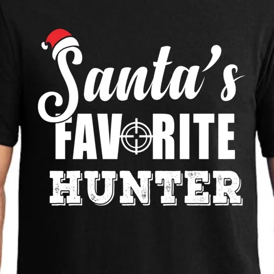 SantaS Favorite Hunter Funny Deer Hunting Christmas Gift Pajama Set