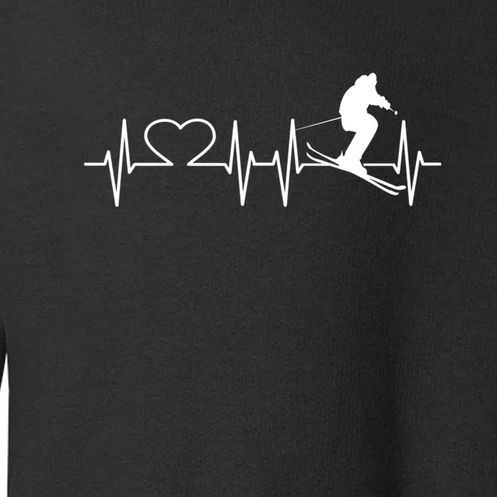 Ski Freestyle Heartbeat Skiing Lover Gift For Skier Toddler Sweatshirt