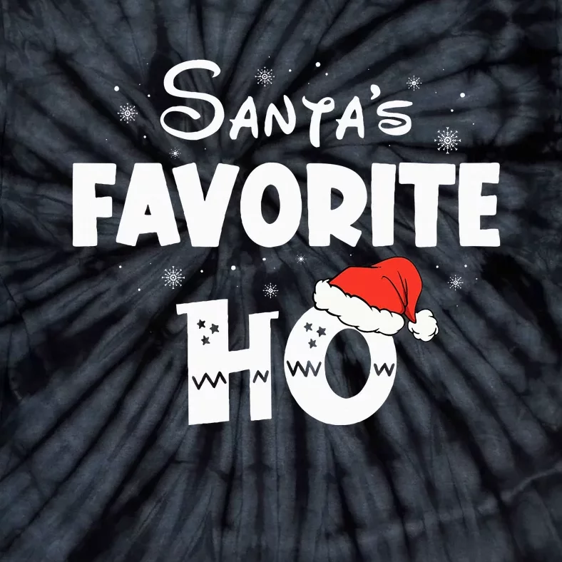 Santa's Favorite Ho Funny Family Matching Christmas Pajamas Tie-Dye T-Shirt