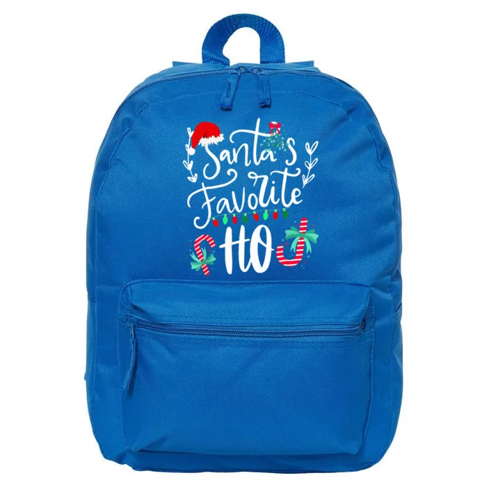 Santas Favorite Ho Funny Christmas Santa Hat Xmas Pajamas 16 in Basic Backpack