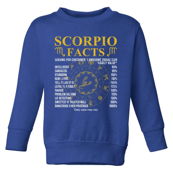 Scorpio Facts Horoscope Gift For Birthday Celebrant Gift Toddler Sweatshirt