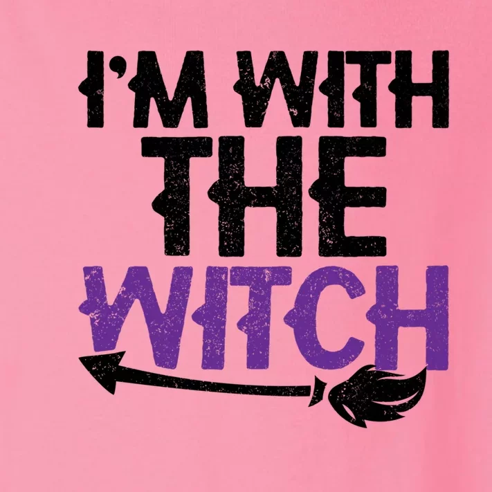 Sarcastic Funny Im With The Witch Halloween Couples Gift Toddler Long Sleeve Shirt