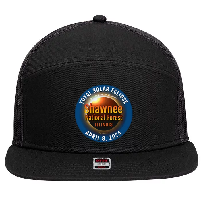 Shawnee Forest Illinois IL Total Solar Eclipse 2024 7 Panel Mesh Trucker Snapback Hat