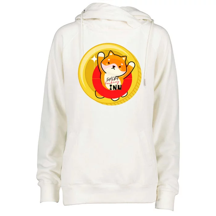 Shiba Fcking Inu Womens Funnel Neck Pullover Hood