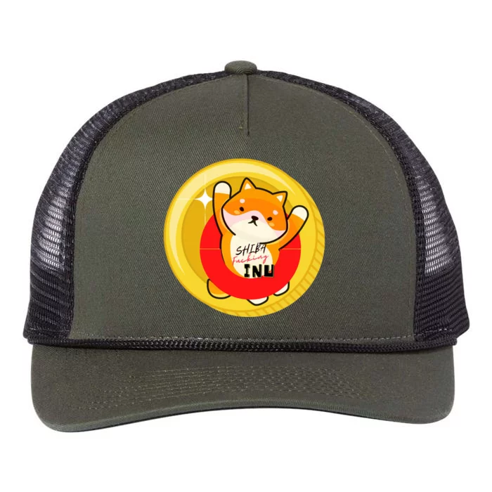 Shiba Fcking Inu Retro Rope Trucker Hat Cap