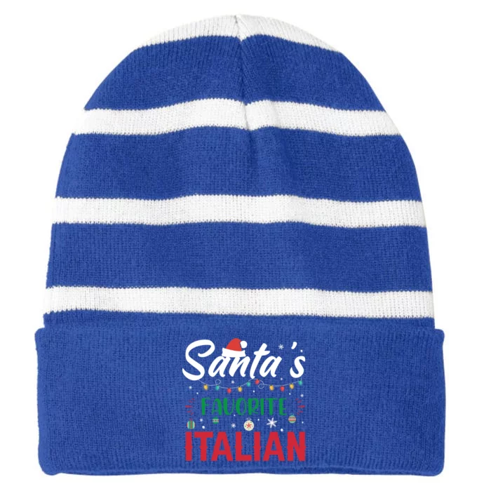 SantaS Favorite Italian Clothing Holiday Funny Gift Christmas Gift Striped Beanie with Solid Band