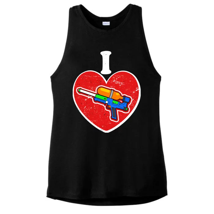 Summertime Fun I Love Super Soakers Water Guns Ladies Tri-Blend Wicking Tank