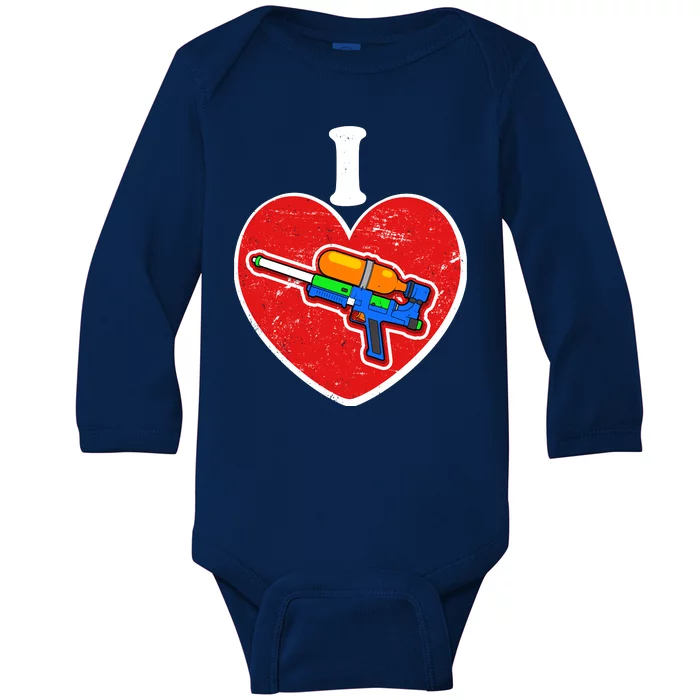 Summertime Fun I Love Super Soakers Water Guns Baby Long Sleeve Bodysuit