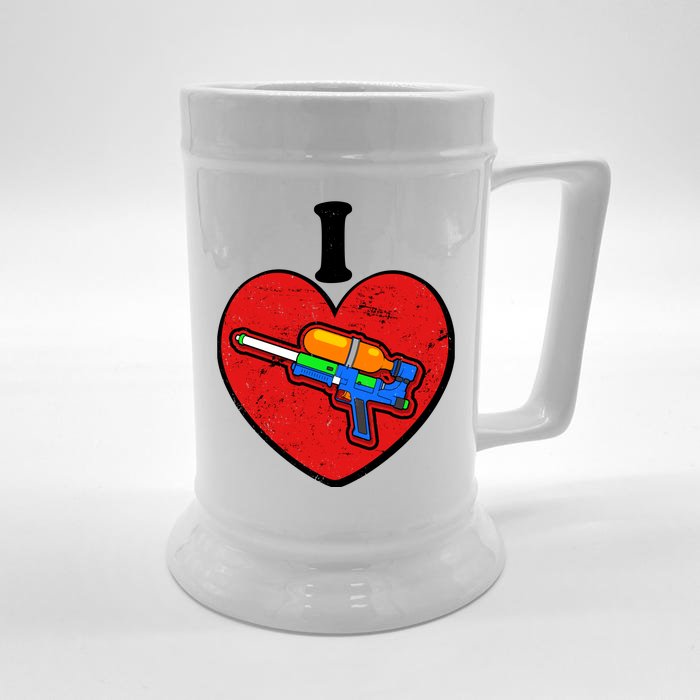 Summertime Fun I Love Super Soakers Water Guns Front & Back Beer Stein