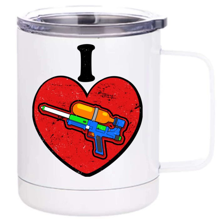 Summertime Fun I Love Super Soakers Water Guns Front & Back 12oz Stainless Steel Tumbler Cup