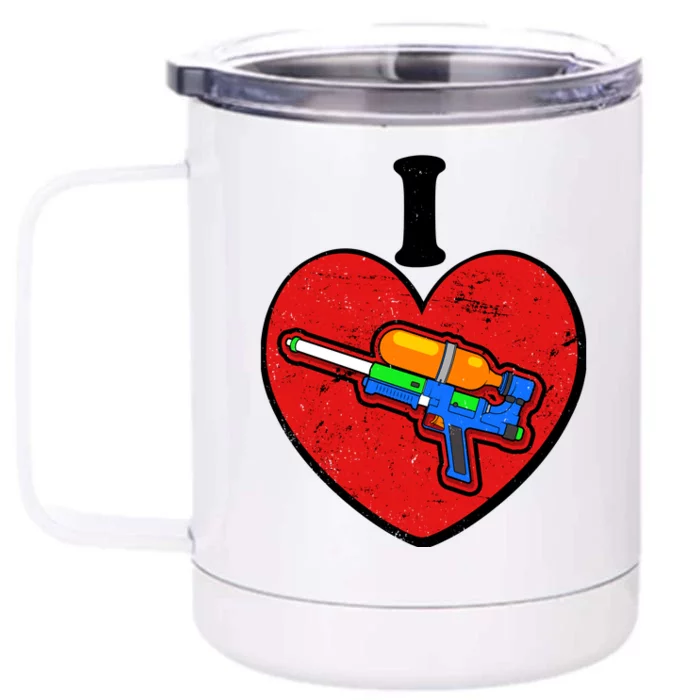 Summertime Fun I Love Super Soakers Water Guns Front & Back 12oz Stainless Steel Tumbler Cup