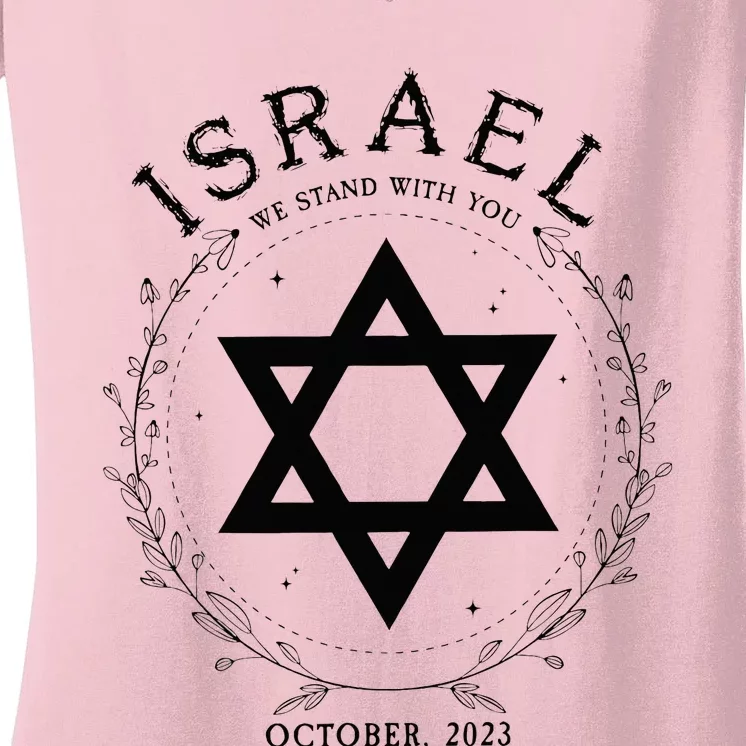 Support For Israel I Stand With Israel Jewish Nondistressed Women's V-Neck T-Shirt