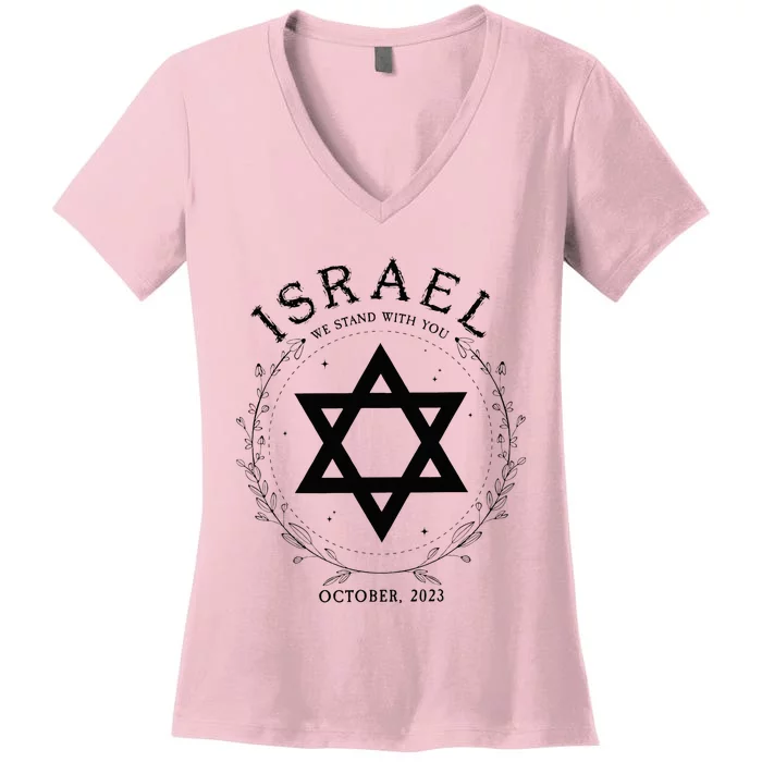 Support For Israel I Stand With Israel Jewish Nondistressed Women's V-Neck T-Shirt