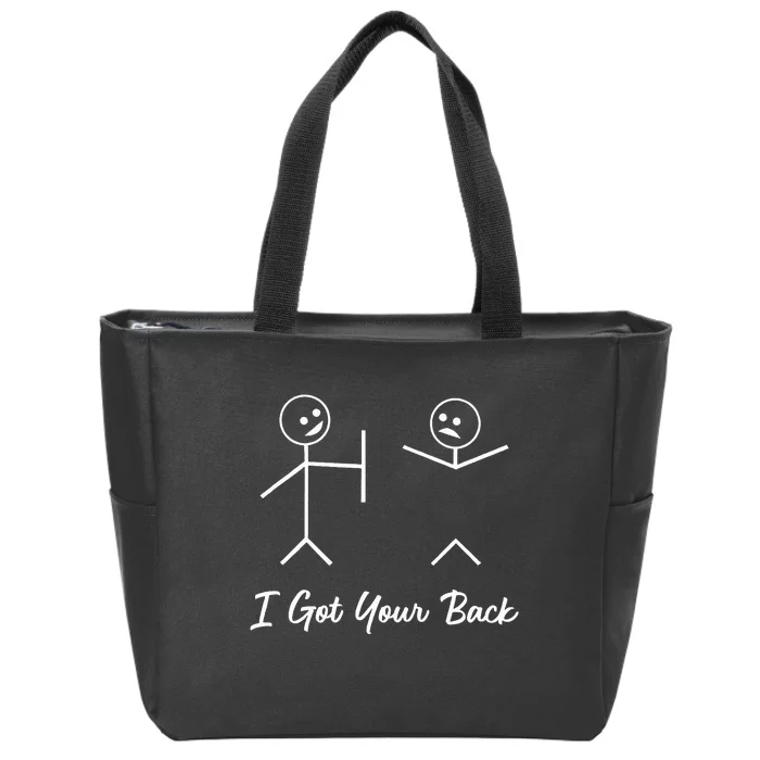 Stick Figures I Got Your Back Zip Tote Bag