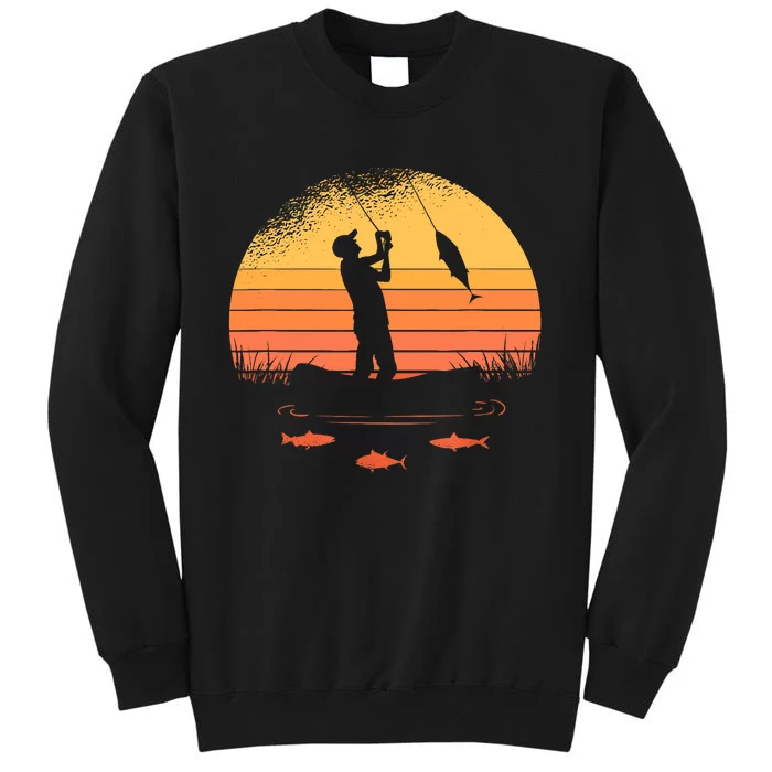 Sunset Fisherman I Cant Work Today My Arm Is In A Cast Gift Tall Sweatshirt