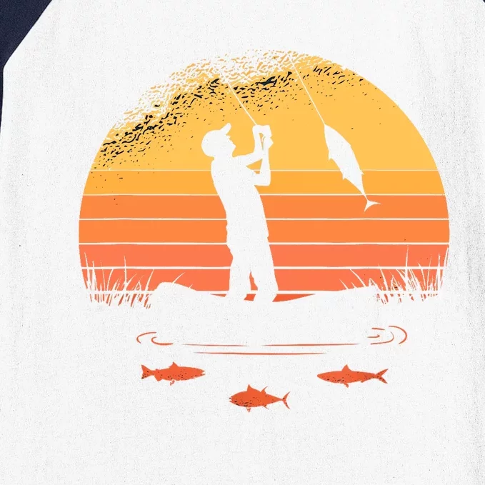 Sunset Fisherman I Cant Work Today My Arm Is In A Cast Gift Baseball Sleeve Shirt