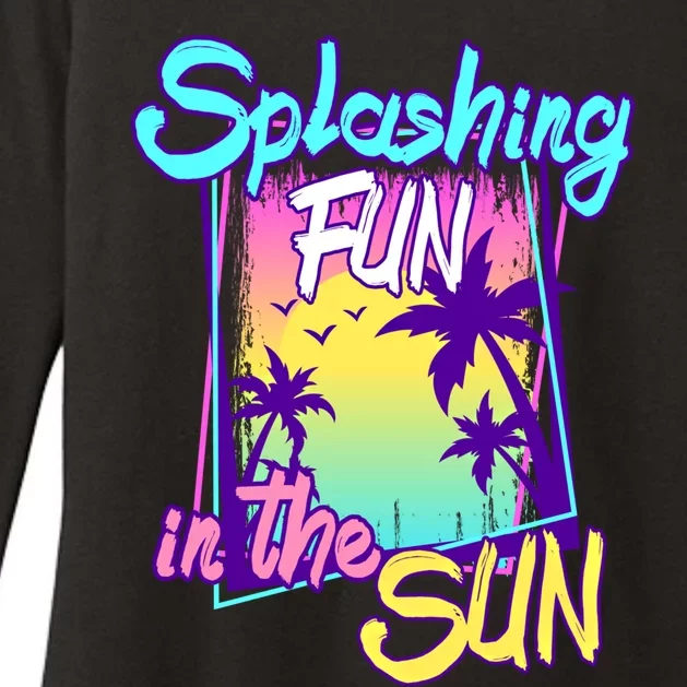 Splashing Fun In The Sun Summer Palm Trees Beach Vacations Gift Womens CVC Long Sleeve Shirt