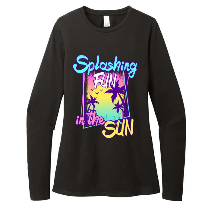 Splashing Fun In The Sun Summer Palm Trees Beach Vacations Gift Womens CVC Long Sleeve Shirt