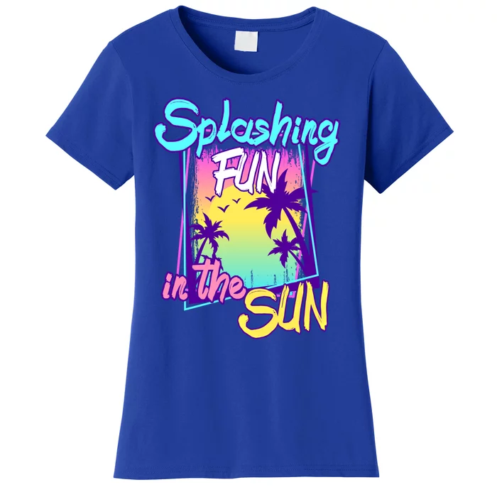 Splashing Fun In The Sun Summer Palm Trees Beach Vacations Gift Women's T-Shirt