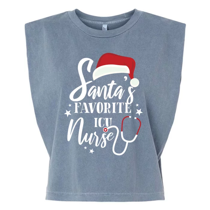 Santa Favorite Icu Nurse Outfit Funny Cute Xmas Cool Gift Garment-Dyed Women's Muscle Tee