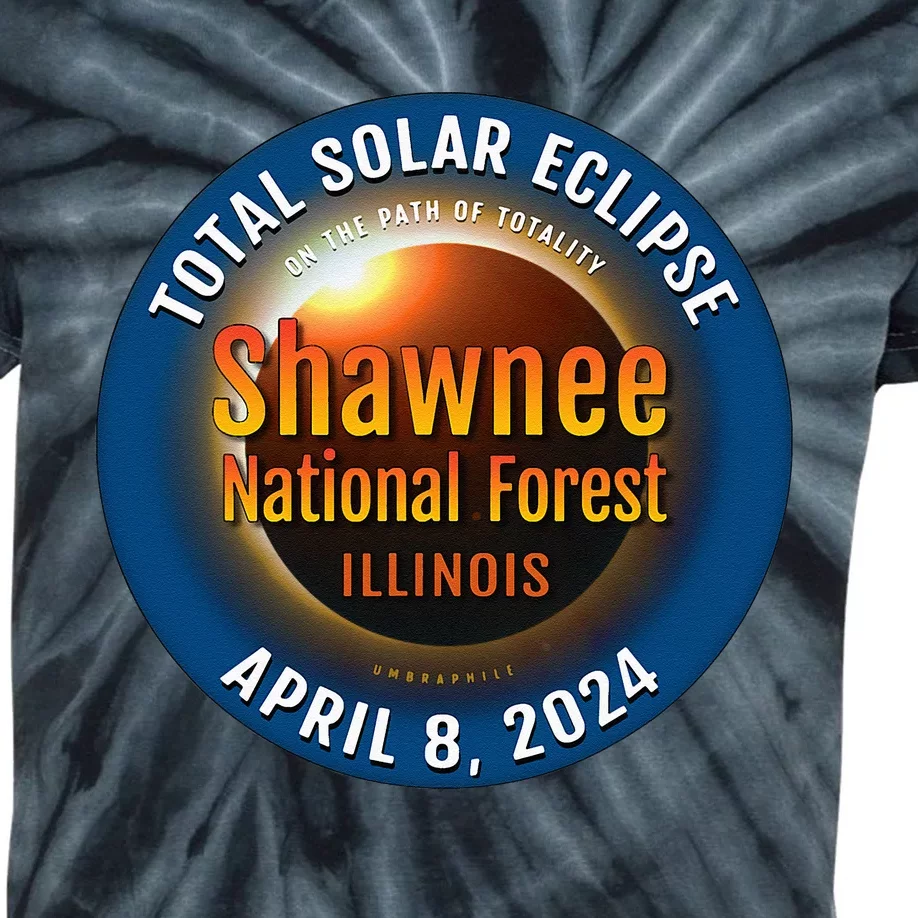 Shawnee Forest Illinois IL Total Solar Eclipse 2024 Kids Tie-Dye T-Shirt