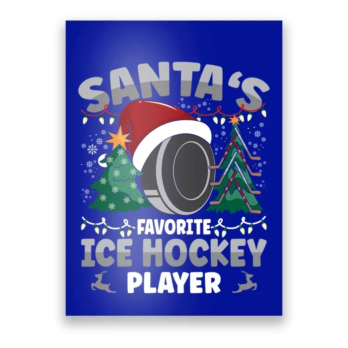 Santas Favorite Ice Hockey Player Gift Poster