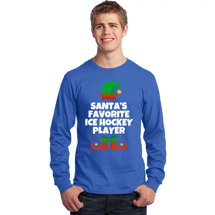 SantaS Favorite Ice Hockey Player Gift Christmas Funny Cute Gift Tall Long Sleeve T-Shirt