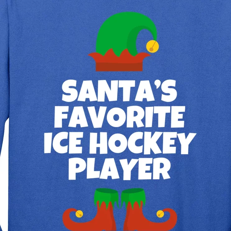 SantaS Favorite Ice Hockey Player Gift Christmas Funny Cute Gift Tall Long Sleeve T-Shirt