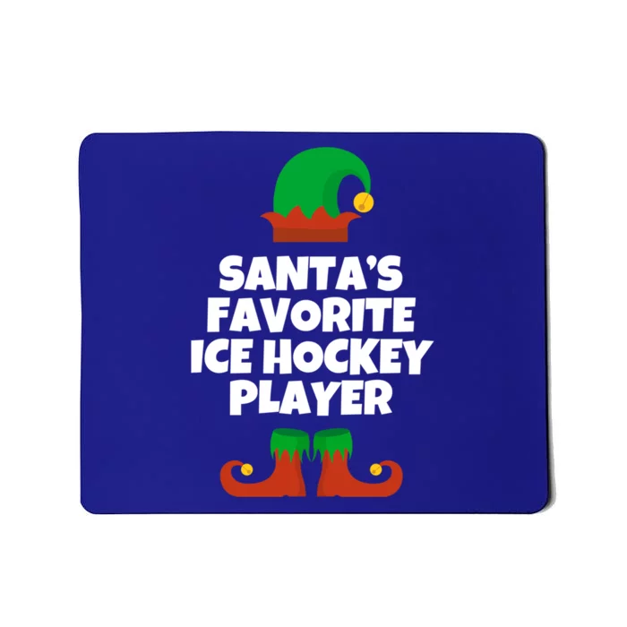 SantaS Favorite Ice Hockey Player Gift Christmas Funny Cute Gift Mousepad