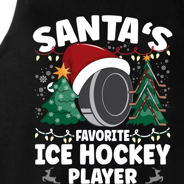 SantaS Favorite Ice Hockey Player Gift Ladies Tri-Blend Wicking Tank