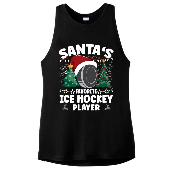 SantaS Favorite Ice Hockey Player Gift Ladies Tri-Blend Wicking Tank