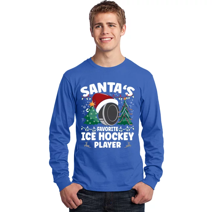 SantaS Favorite Ice Hockey Player Gift Long Sleeve Shirt