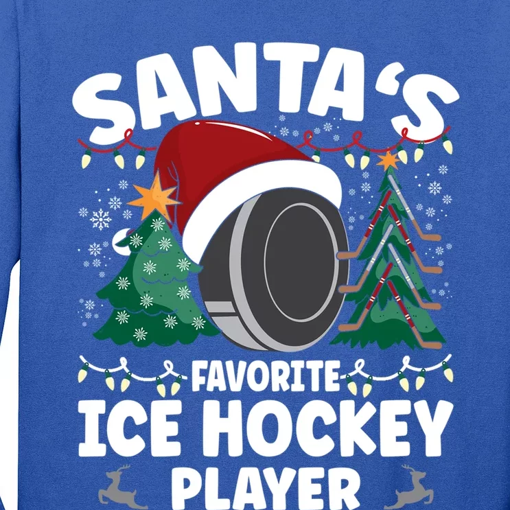 SantaS Favorite Ice Hockey Player Gift Long Sleeve Shirt