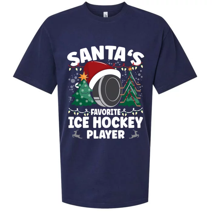 SantaS Favorite Ice Hockey Player Gift Sueded Cloud Jersey T-Shirt