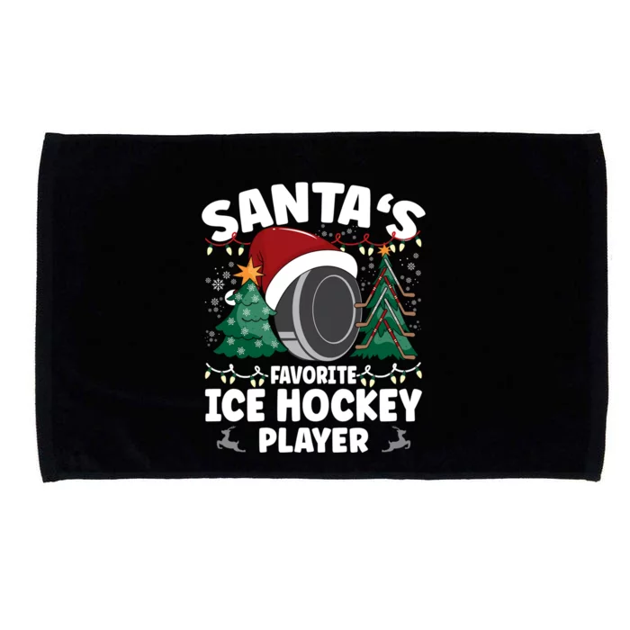 SantaS Favorite Ice Hockey Player Gift Microfiber Hand Towel