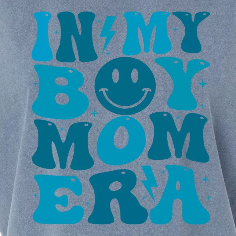 Smile Face In My Boy Mom Era Garment-Dyed Women's Muscle Tee