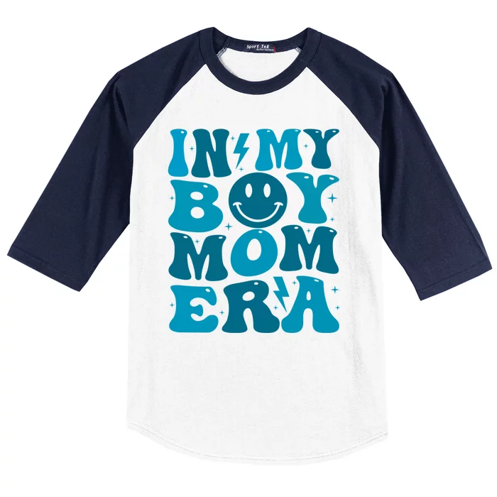 Smile Face In My Boy Mom Era Baseball Sleeve Shirt