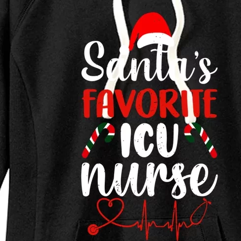 Santas Favorite Icu Nurse Meaningful Gift Women's Fleece Hoodie