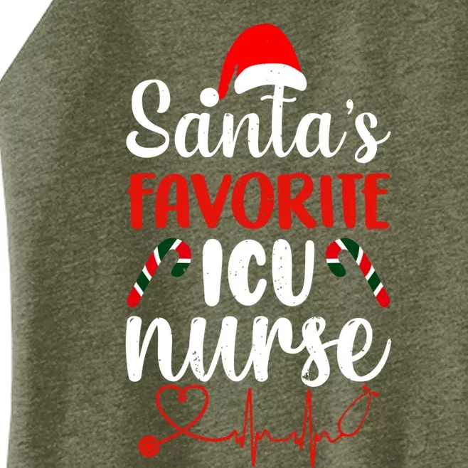 Santas Favorite Icu Nurse Meaningful Gift Women’s Perfect Tri Rocker Tank